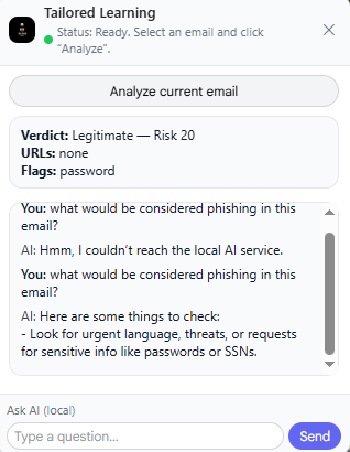 Browser extension screenshot
